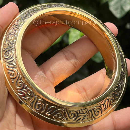 Heavy Brass Handengraved Kada