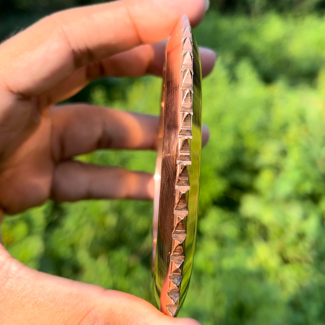 Copper Half Curved Spiked Kada