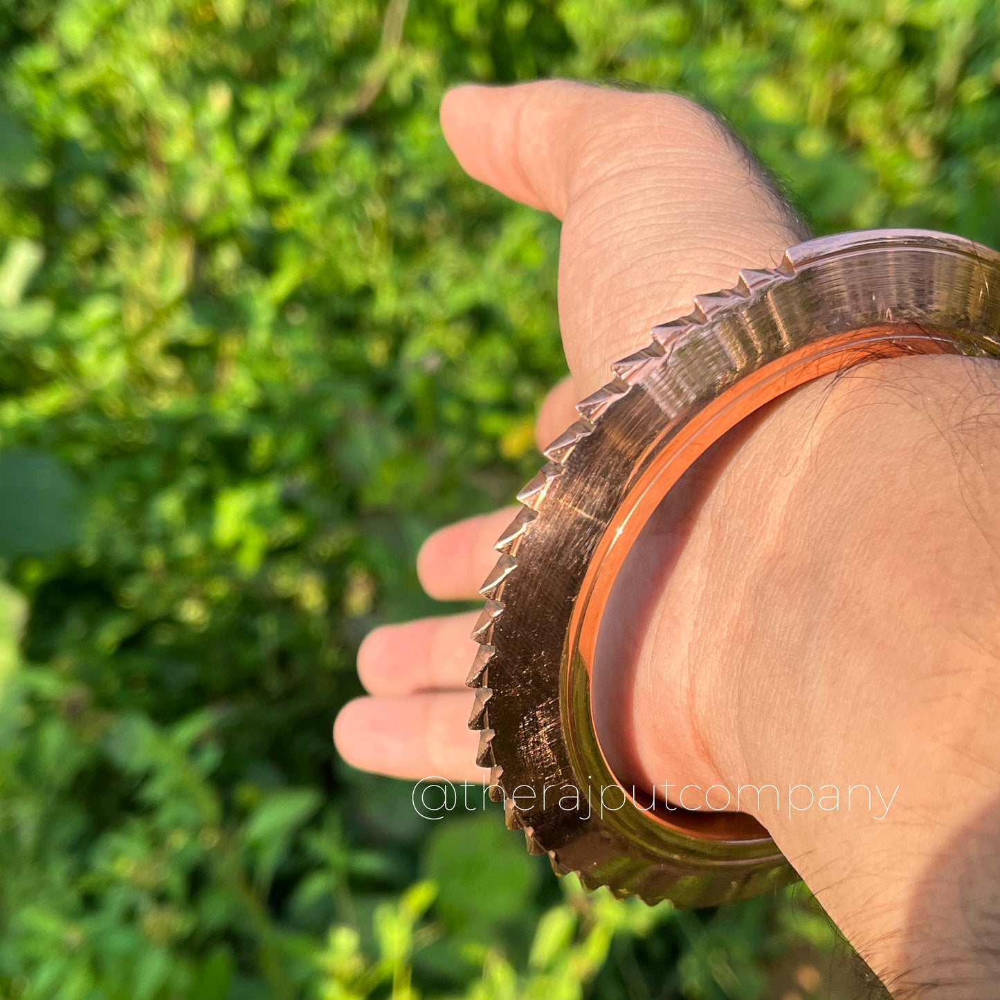 Copper Half Curved Spiked Kada