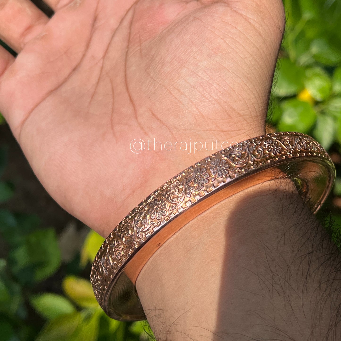 Copper Handengraved Kada 10mm