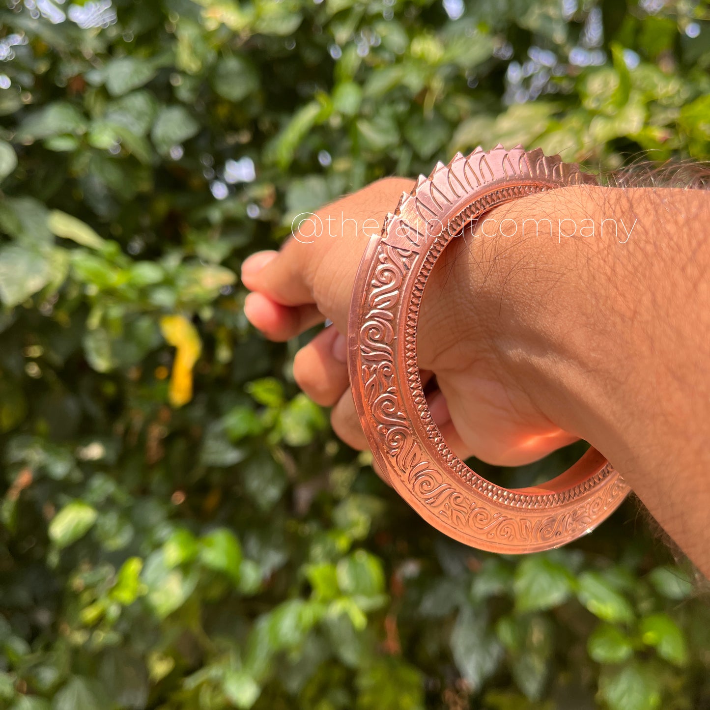 Copper Handmade Kada With Spikes